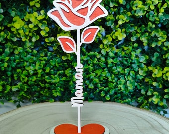 Fleur en bois personnalisée - fête des mères - idée cadeau - maîtresse -