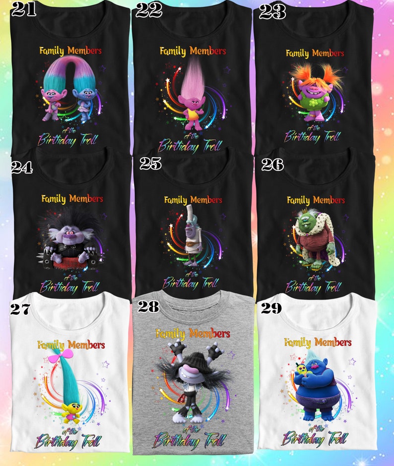 Trolls Birthday Shirts Trolls Family Shirts Personalized | Etsy