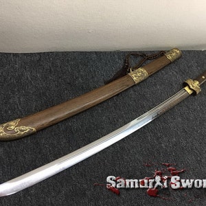 Buy Chinese Dao Sword with Rosewood Sheath, Full Tang Chinese Dao Blade, Hand forged Dao Sword, Clay Tempered T10 Chinese Sword