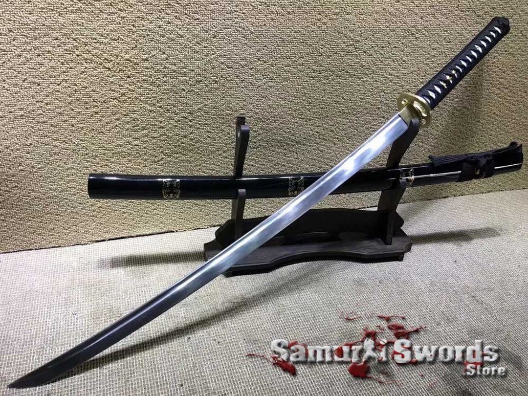 Real Katana Sword for Sale, Japanese Samurai Katana Blade With Gold  Inscription Saya, Custom Katana, 9260 Spring Steel Shinken Katana Blade 