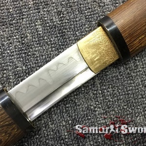 T10 Clay Tempered Steel Samurai Shirasaya Katana Sword, Hand forged Shirasaya Katana Blade with Bohi, Custom Shirasaya Katana for Sale image 8