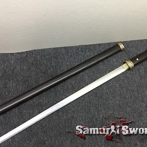 Chinese Jian Sword Blade, Custom Jian Sword with Ebony Wood Sheath, Real Chinese Sword for Sale, Folded Clay Tempered Steel T10 Jian Blade