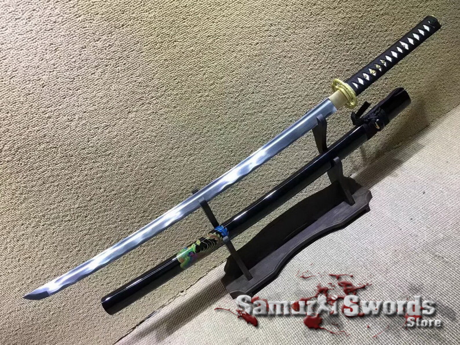 Custom Katana Sword for Sale with Phoenix Inscription Saya Etsy