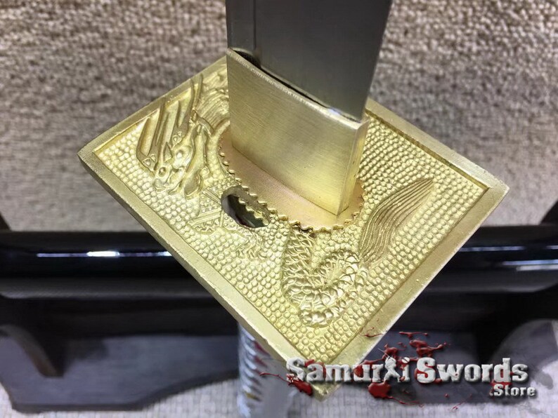 Katana Samurai Sword With Phoenix Inscription Saya Real - Etsy