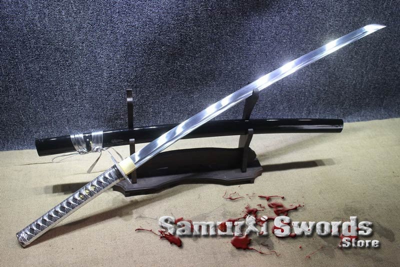 9260 Spring Steel Shinken Katana Blade with Bohi, Functional Japanese Katana Sword, Hand forged Samurai Katana with Black Saya
