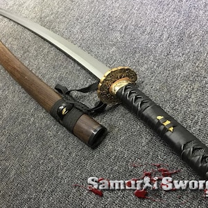 Japanese Katana Blade with Hadori Polish, Hand Made Katana with Rosewood Saya, Katana Sword for Sale with Choji Hamon, Iato Katana Sword