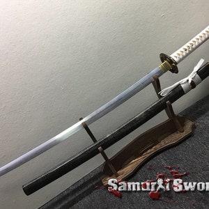 T10 Clay Geharteten Stahl Katana Samurai Schwert Voller Tang Etsy