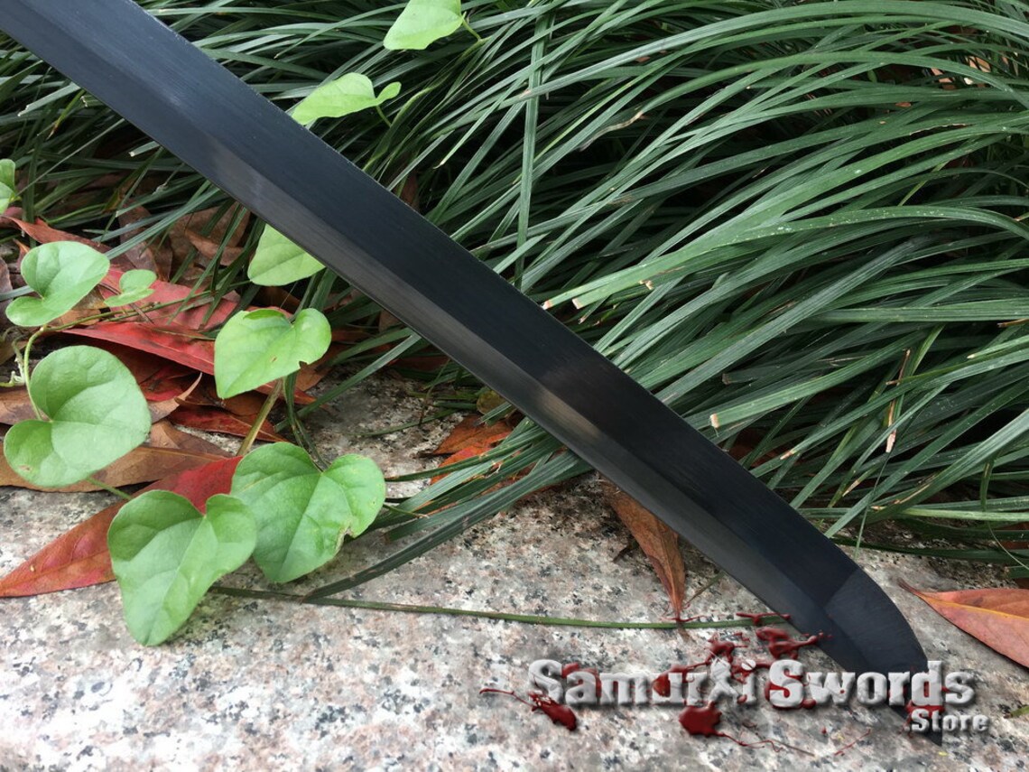 Japanese Shirasaya Katana Blade With Black Acid Dye Etsy