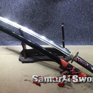 Katana for Sale with High Quality Fittings, Japanese Samurai Katana with Ray Skin Saya, Handmade Katana Blade with Hadori Polish
