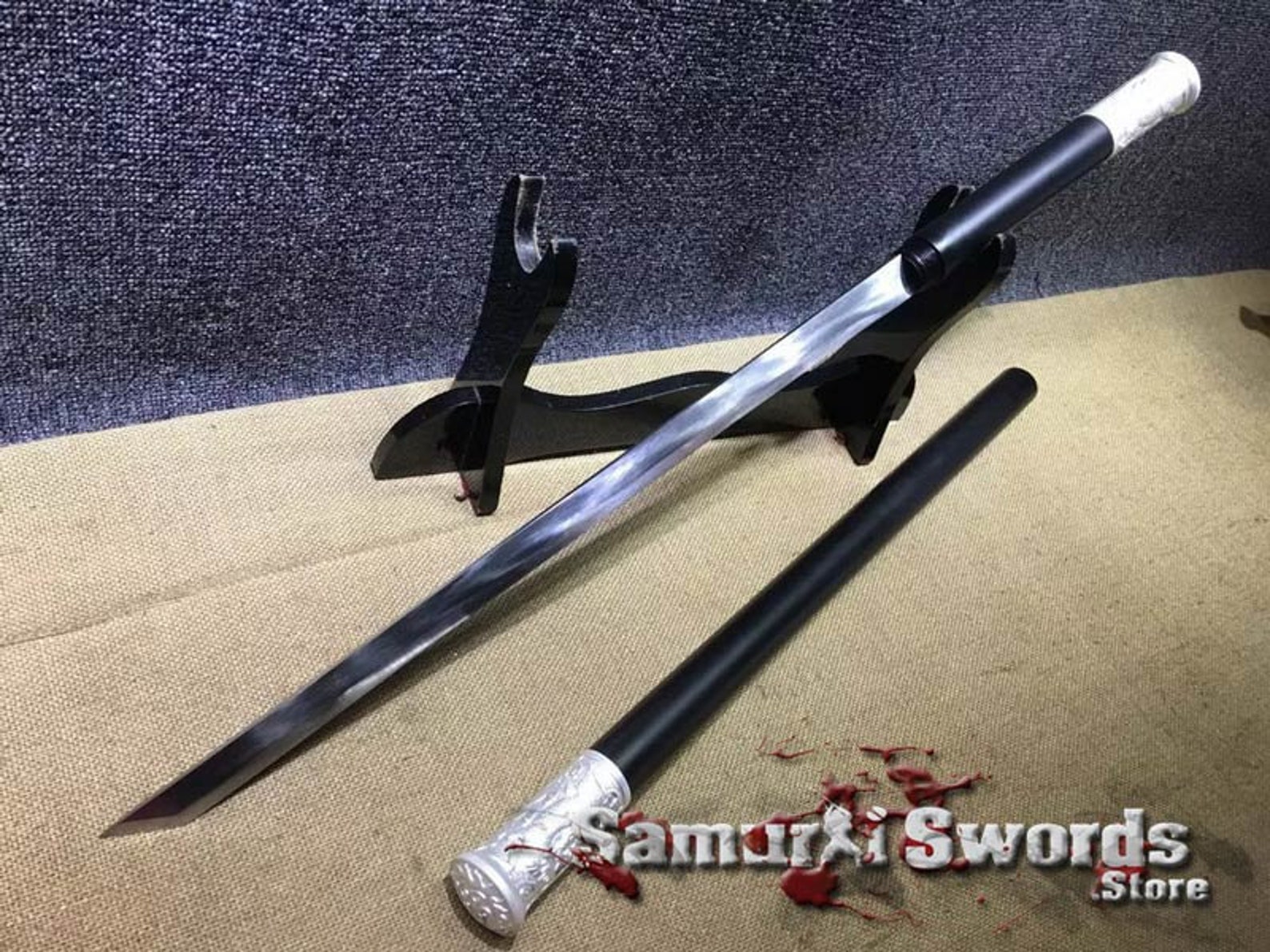 Ninja Cane Sword for Sale with Ebony Wood Saya Full Tang Iato Etsy