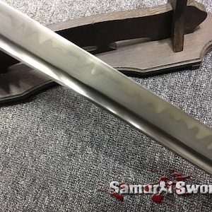 T10 Clay Tempered Steel Samurai Shirasaya Katana Sword, Hand forged Shirasaya Katana Blade with Bohi, Custom Shirasaya Katana for Sale image 4