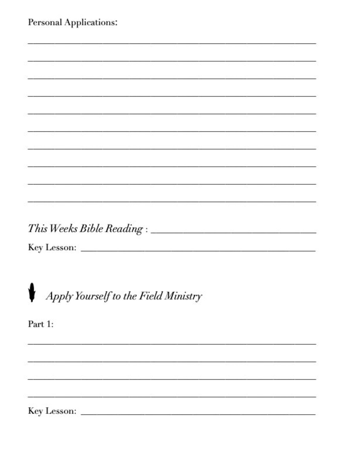 Updated 2021 JW Midweek Meeting Notes A5 Planner Agenda GM Etsy