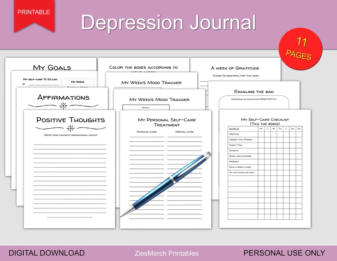 Depression Journal Printable Download Etsy
