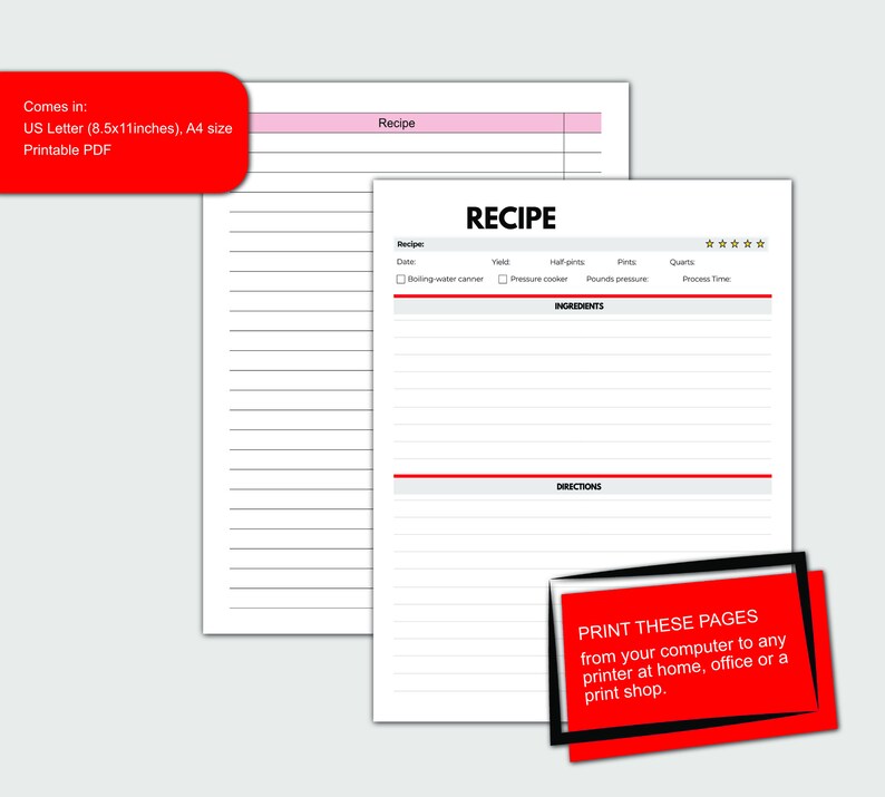 Canning Journal Log Book Printable Download Etsy