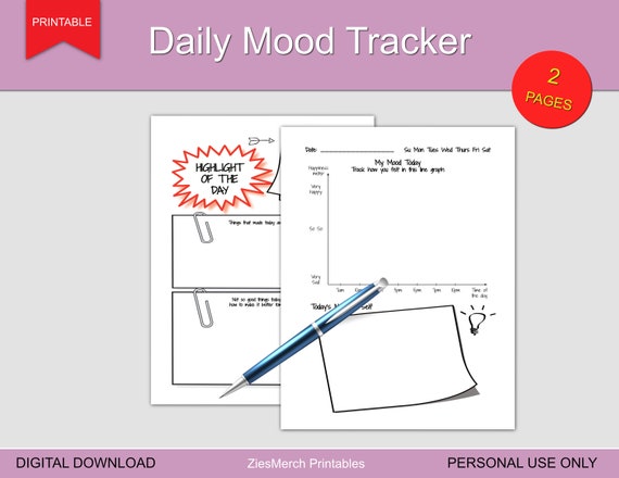 Daily Mood Tracker Printable Download - Etsy