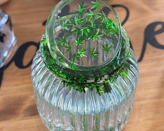 Homemade resin jar with lid, large