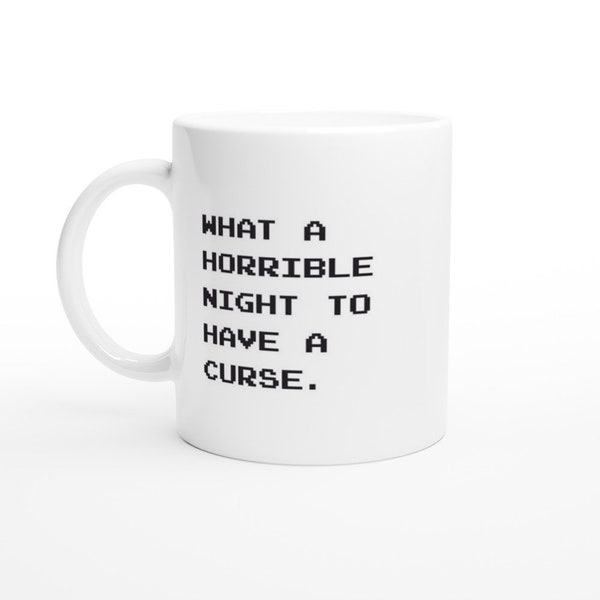 What a Horrible Night to Have a Curse - Castlevania 2 Simon's Quest Video Game Quote Nintendo NES White 11oz Ceramic Mug
