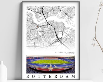 POSTER or CANVAS READY to Hang. Feyenoord Stadion Canvas Wall Art Design Poster Print D\u00e9cor for Home /& Office Decoration
