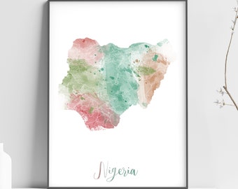 Nigeria Map Etsy