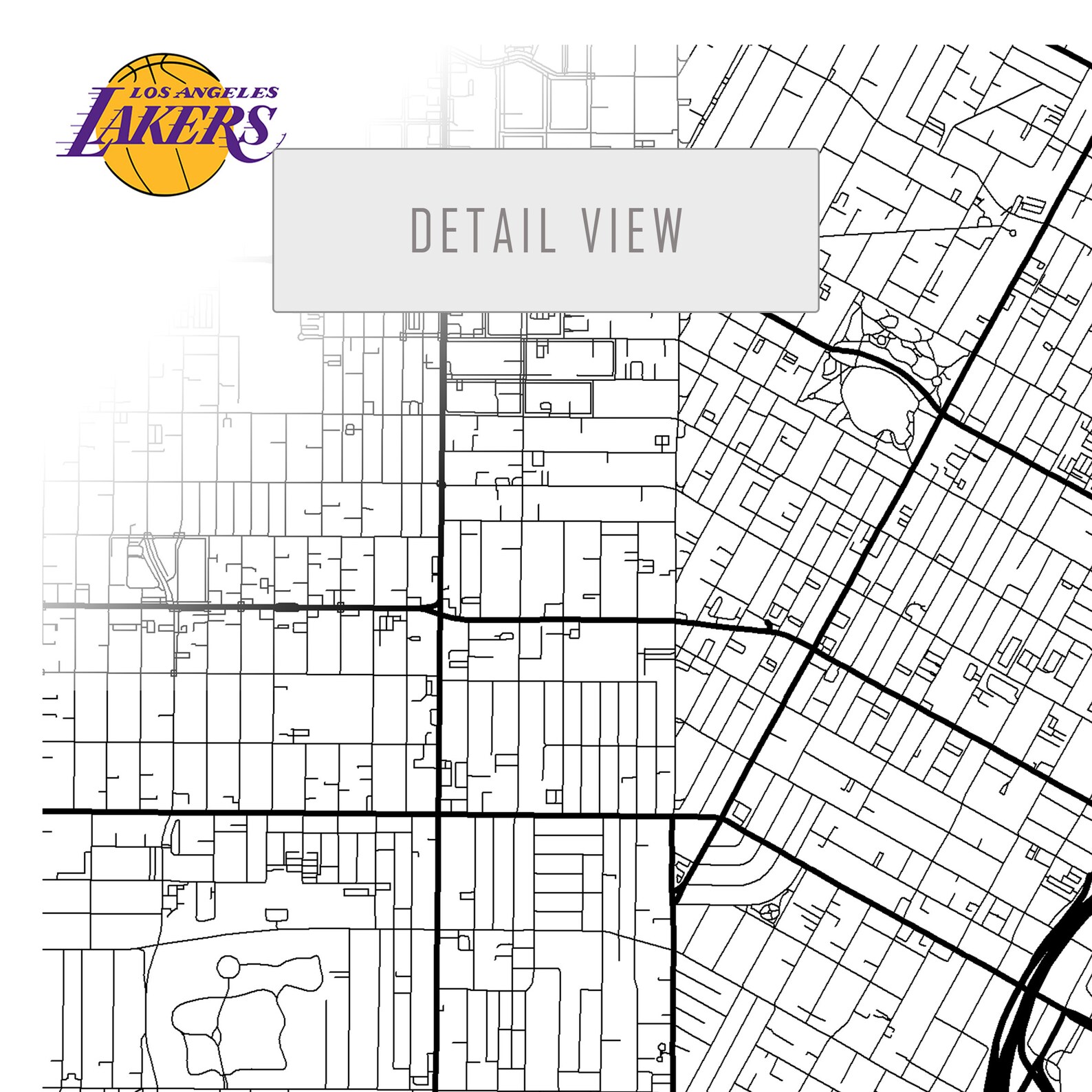 City Map of LOS ANGELES Staples Center Home Decor Los Angeles Staples