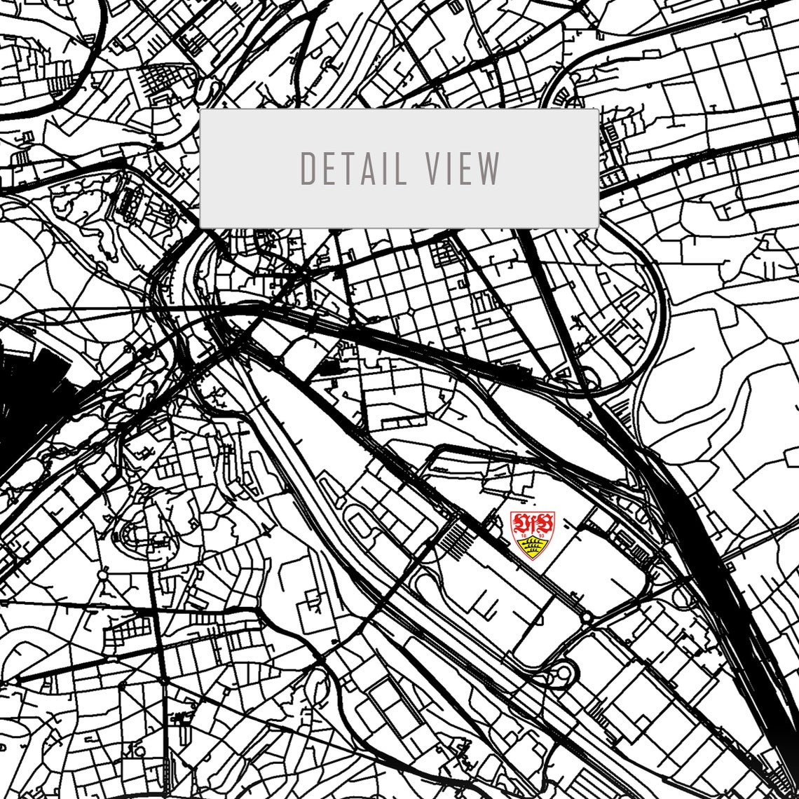City map of STUTTGART Mercedes-Benz Arena Home Decor | Etsy