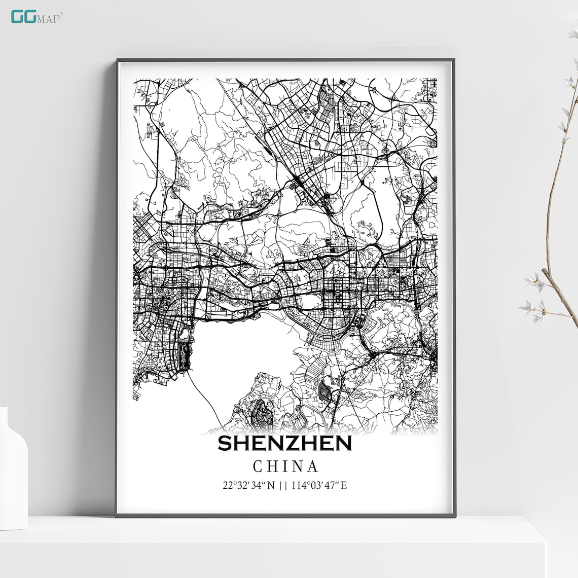 City Map of SHENZHEN Shenzhen Classic Map Home Decor - Etsy