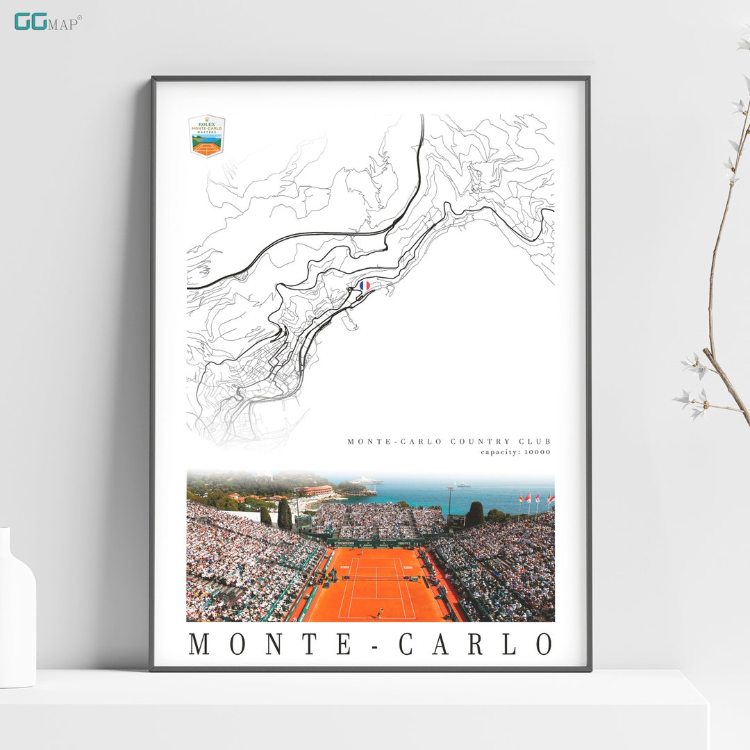 City Map of MONTE-CARLO - Monte-c Country Club - Decor Rolex Masters ...
