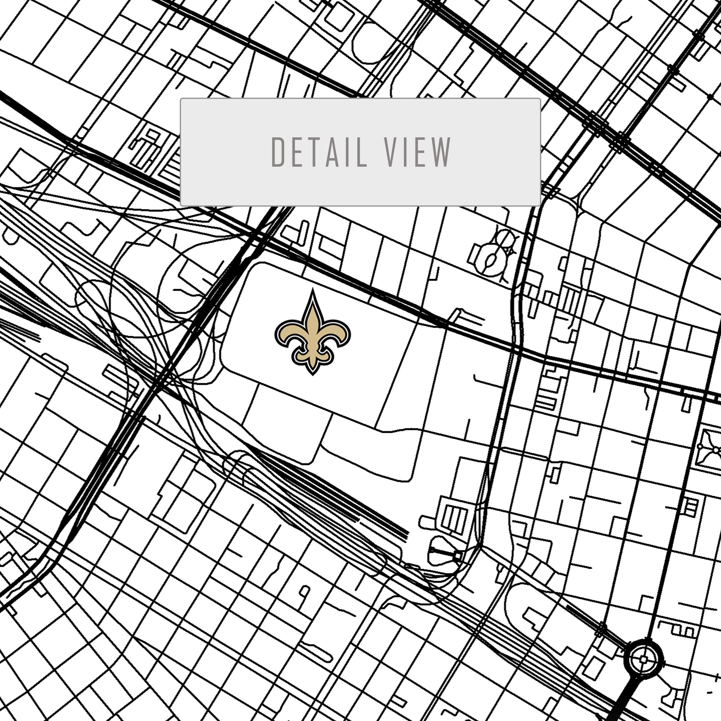 City Map of NEW ORLEANS Superdome Stadium Poster Home - Etsy