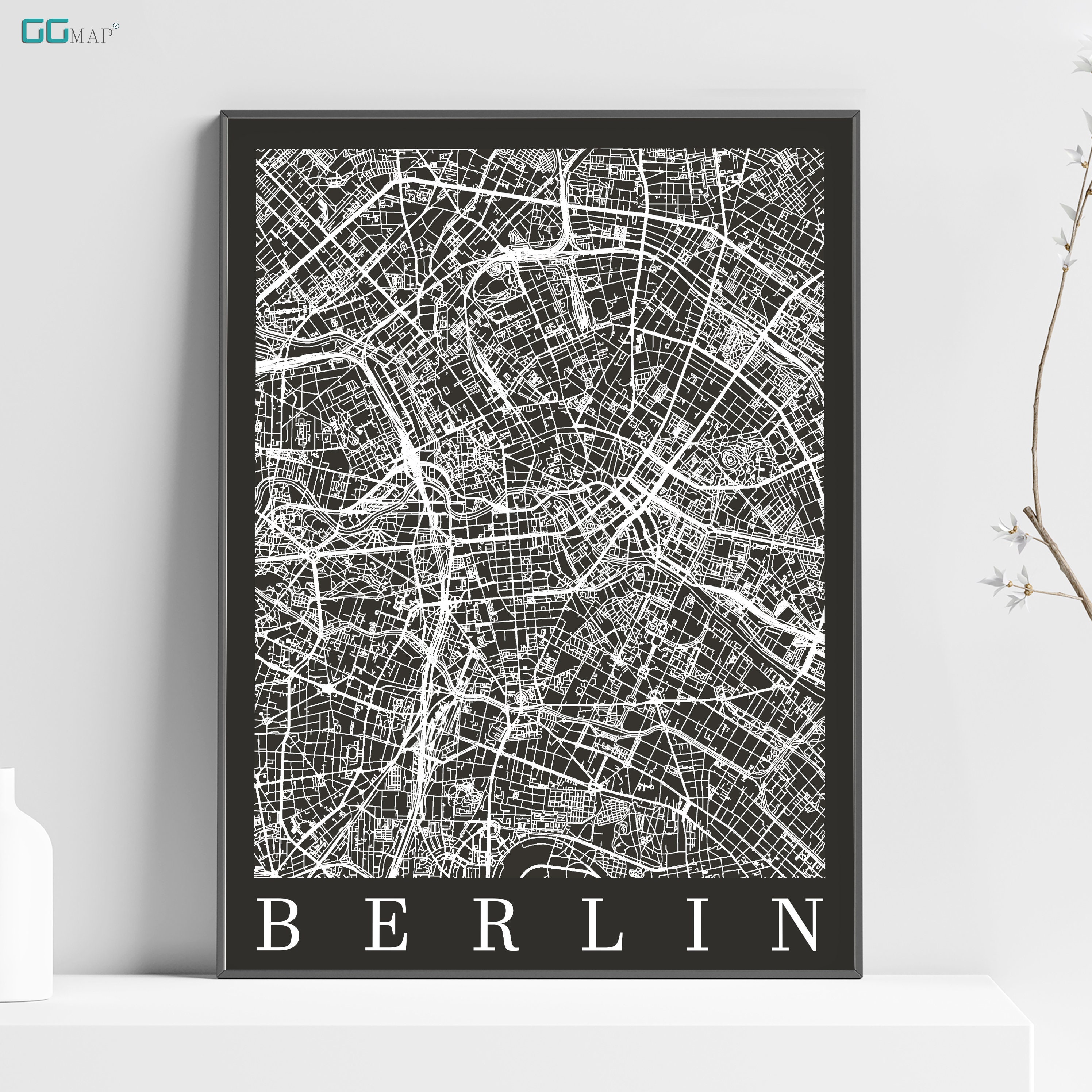 Map of BERLIN, Germany, Deutschland Home Decor Wall Decor Office Map ...