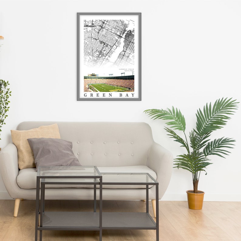City Map of GREEN BAY Lambeau Field Home Decor Green Bay Lambeau Field