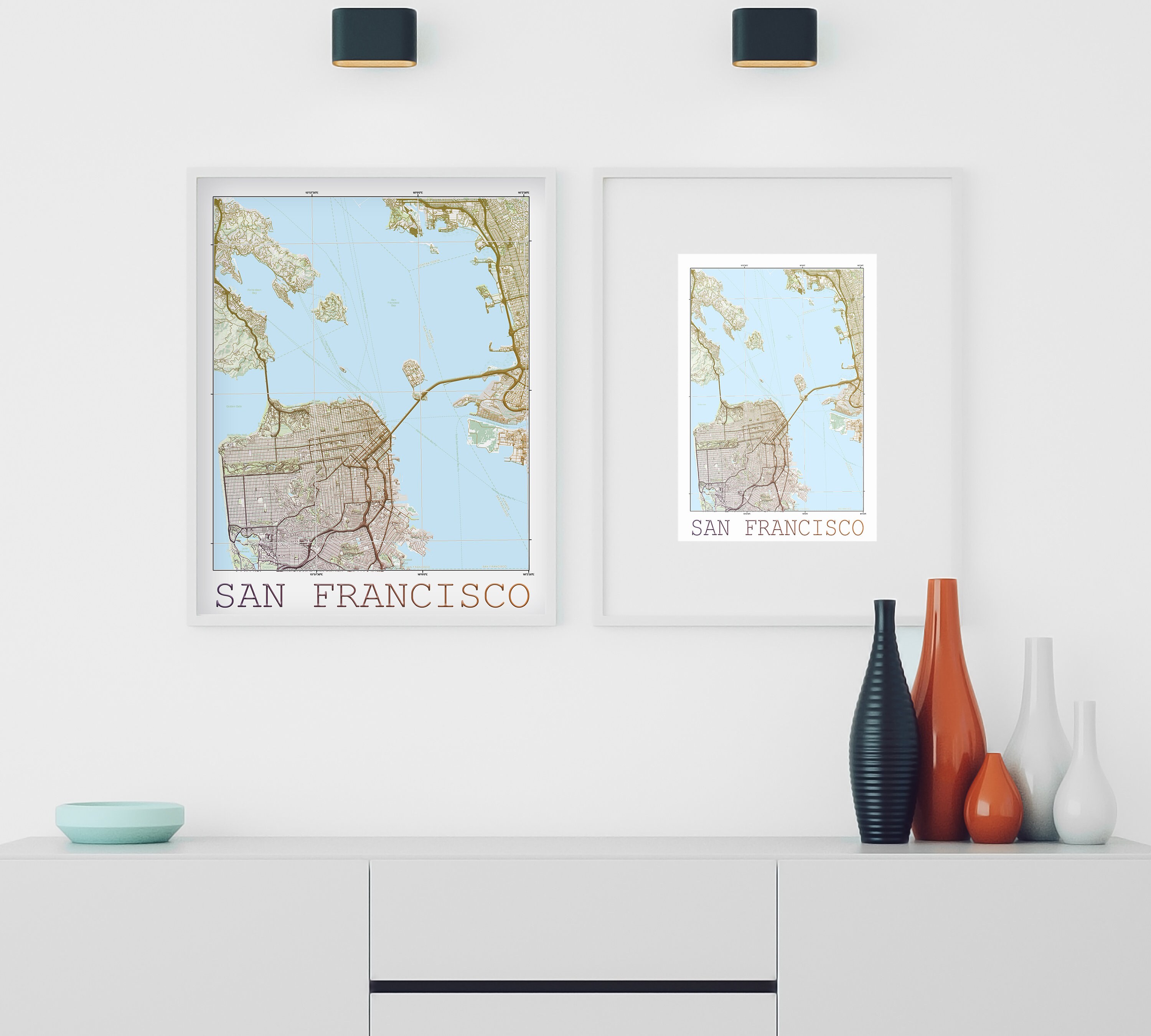 VINTAGE Map of San Francisco, California San Francisco Home Decor San