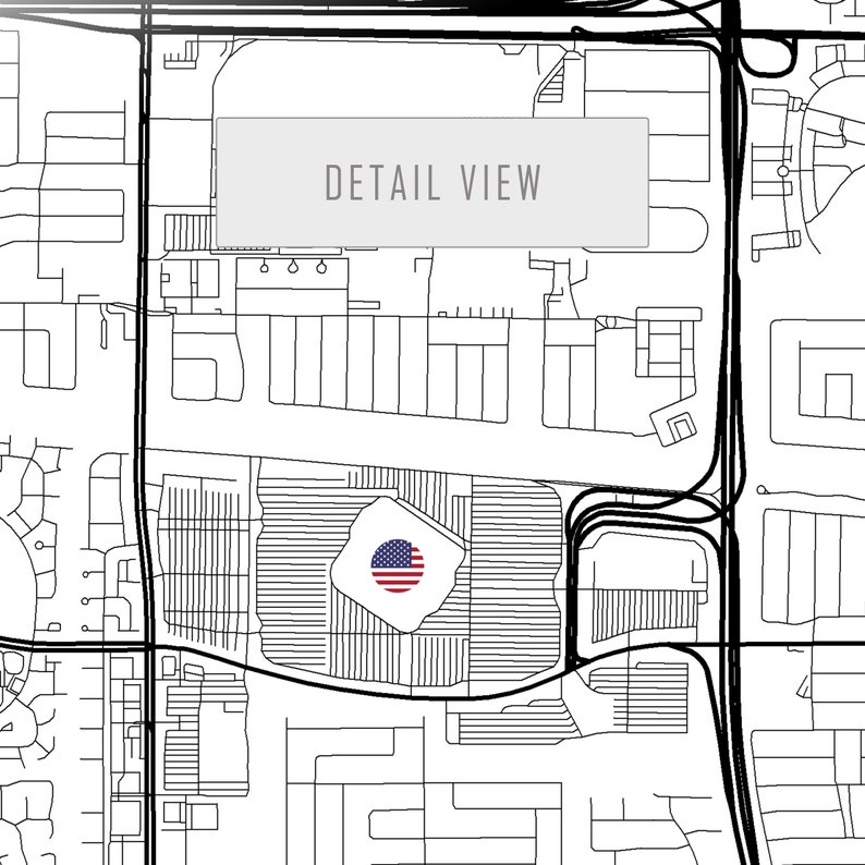 City Map of MIAMI Hard Rock Stadium Home Decor Miami Open Etsy