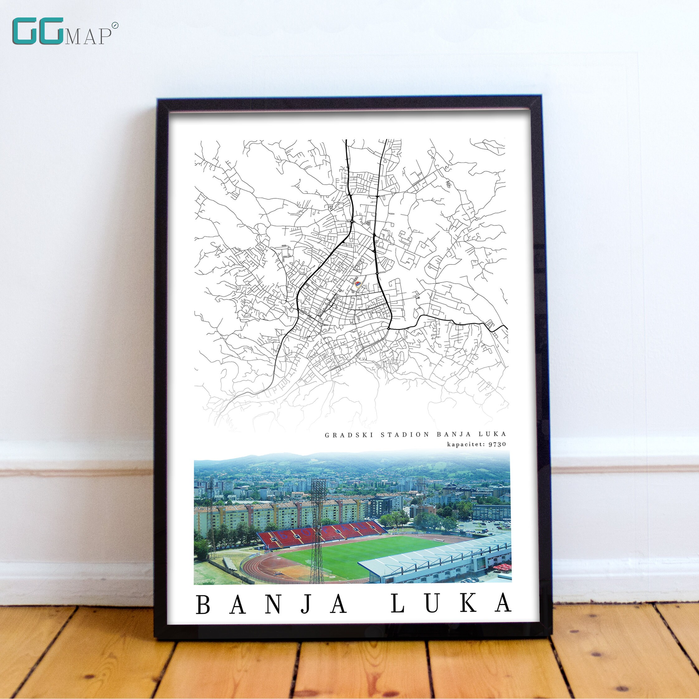 City Map of BANJA LUKA City Stadium Banja Luka Home Decor Banja Luka