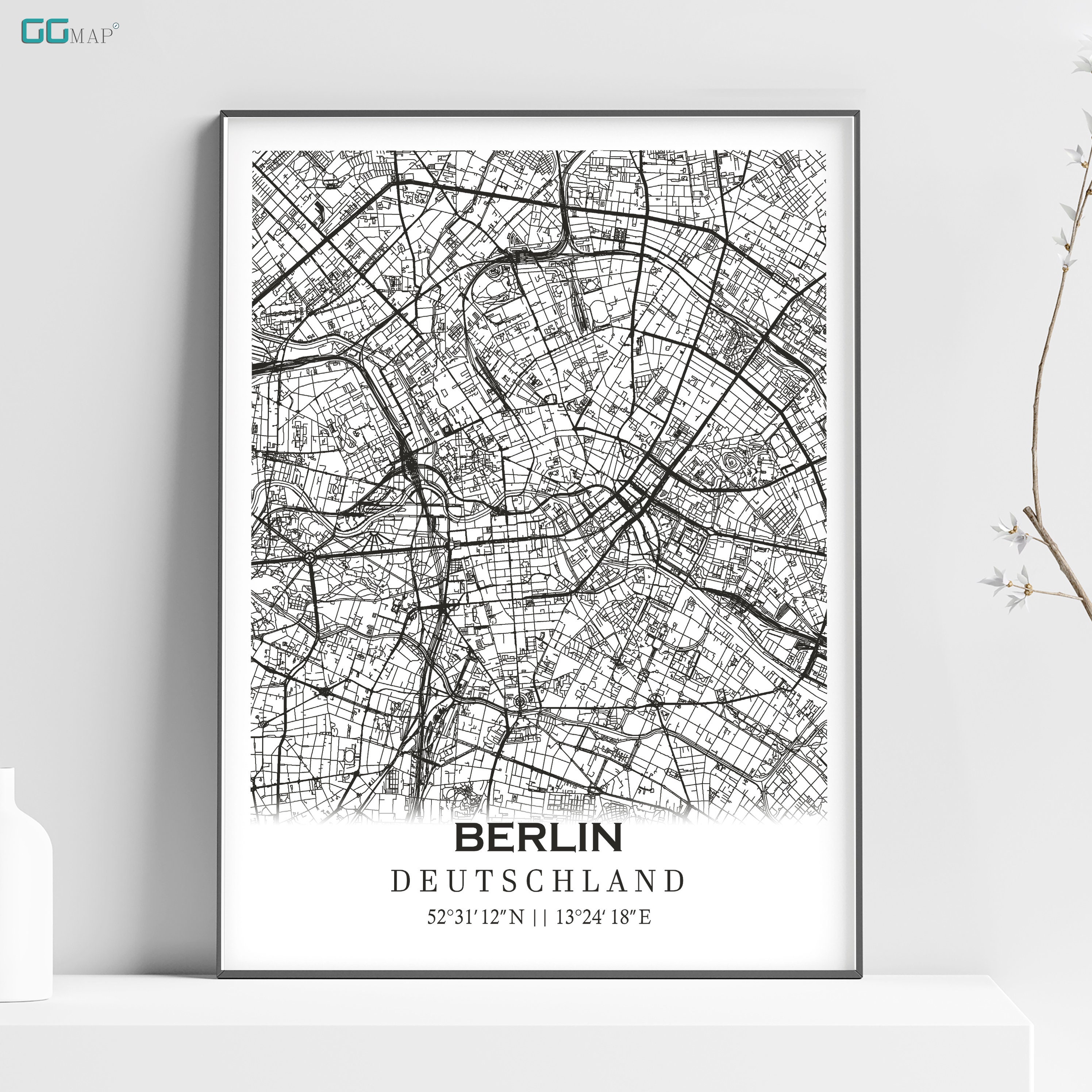 Map of BERLIN, Germany, Deutschland Home Decor wall Decor office Map ...