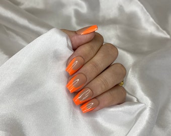Mimosas - Orange French Tip Press On Nail Set