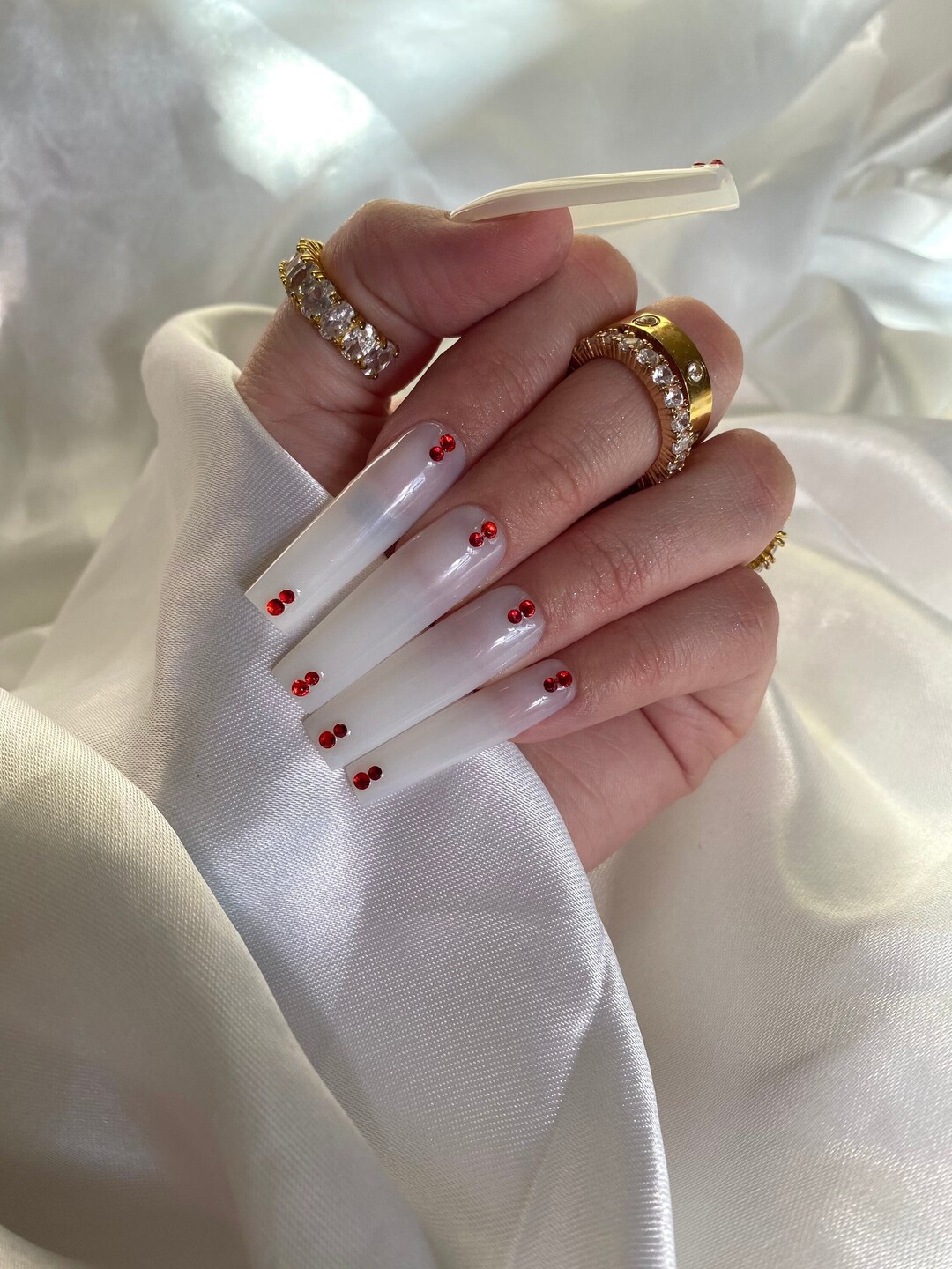 Snow Whites Kiss Press on Nail Set Etsy