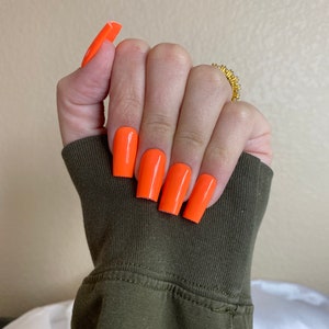 California Poppy - Neon Orange Press On Nail Set