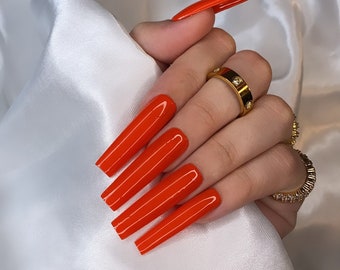Orange sanguine - Set d'ongles à presser