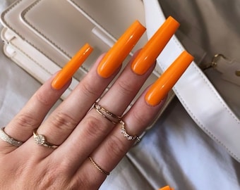 Juicy Orange - Press on Nail Set - Etsy