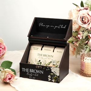 Alternative au livre d'or de mariage Boîte en bois de livre d'or de mariage unique Idées personnalisées de livres d'or de mariage Boîte en bois pour cartes de mariage Décoration de mariage