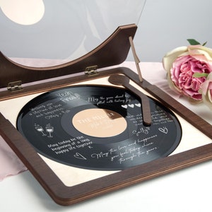 Wedding Guest Book Alternative, Personalized Vinyl Record Guestbook Sign Imitation, Music Themed Wedding Decorations, Unique Wedding Signage