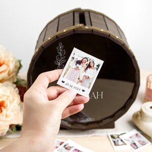 Idee alternative per il libro degli ospiti fotografico per matrimonio, scatola porta biglietti di nozze unica con fessura, scatola dei ricordi di matrimonio personalizzata, decorazioni rustiche per matrimonio