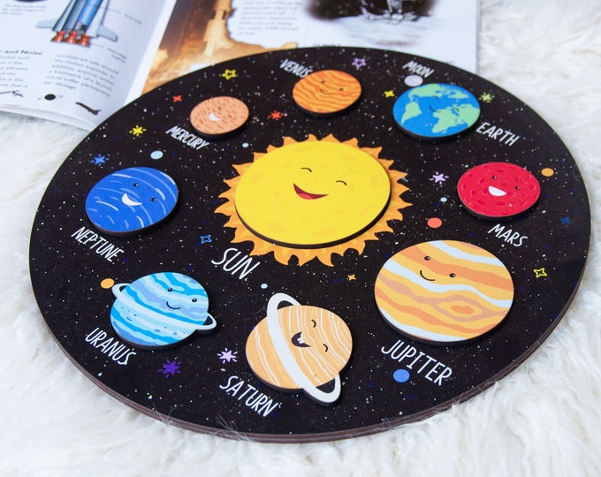 Personalized Solar System Jigsaw Puzzle for Kids, Astronomy Learning Game for Children, Educational Astronomy Activity, Custom Planet Puzzle