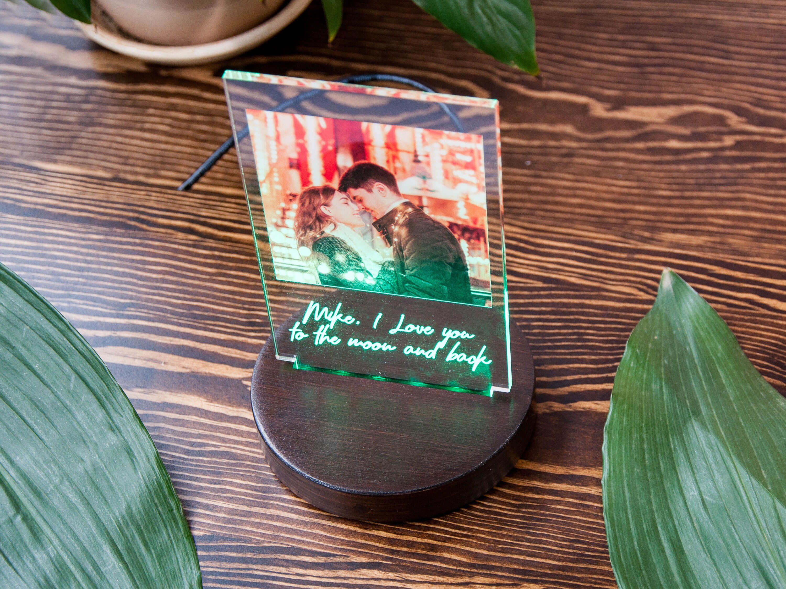 Personalisierte Foto Glas Nachtlicht Custom Foto Licht LED Etsy