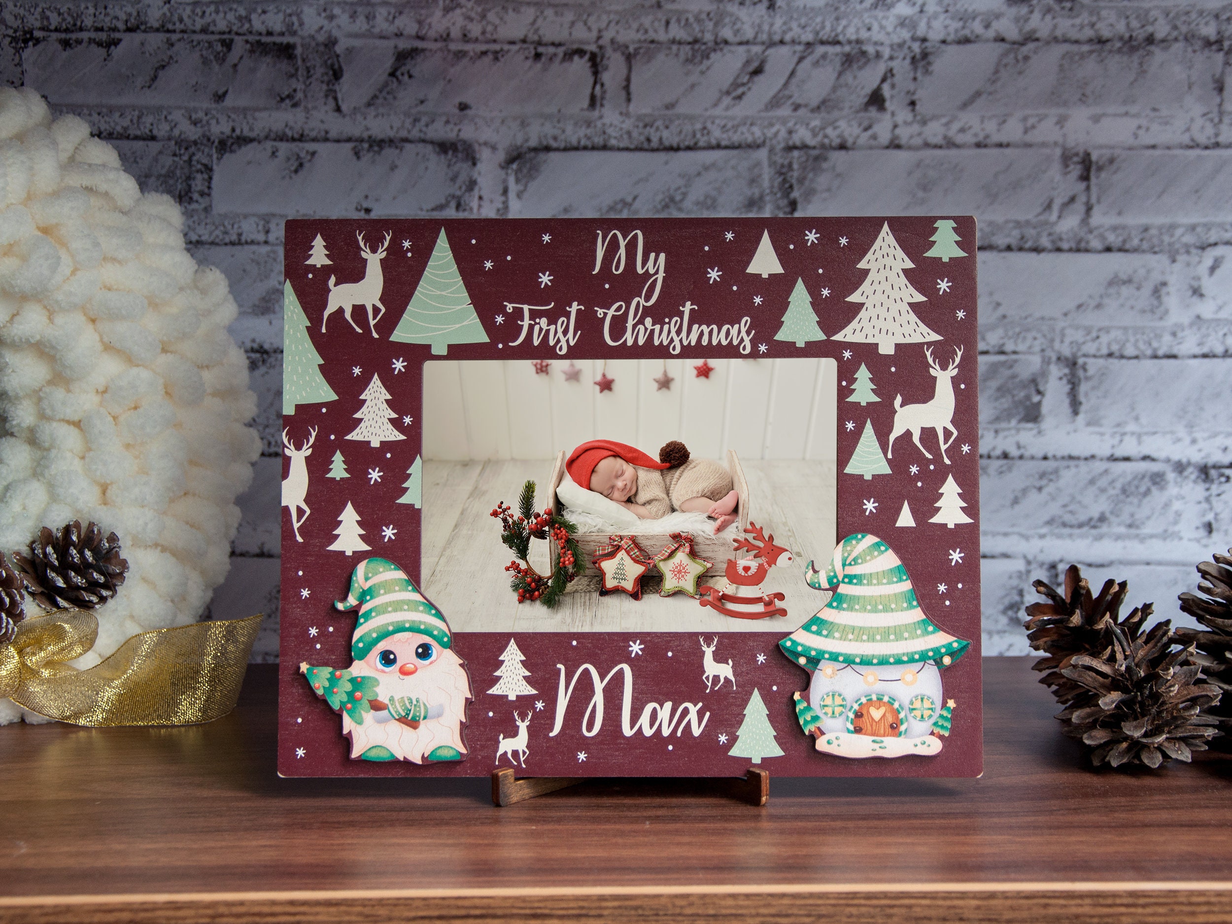 Baby's First Christmas Frame Personalized Picture Frame Etsy