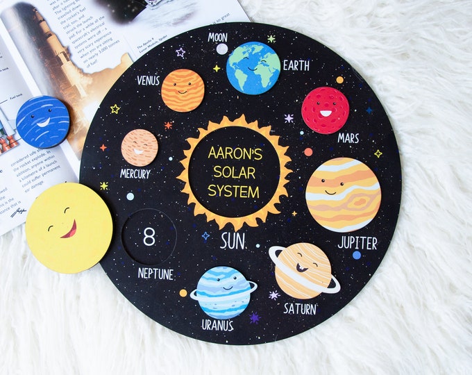 Personalized Solar System Puzzle for Kids - Educational Astronomy Game