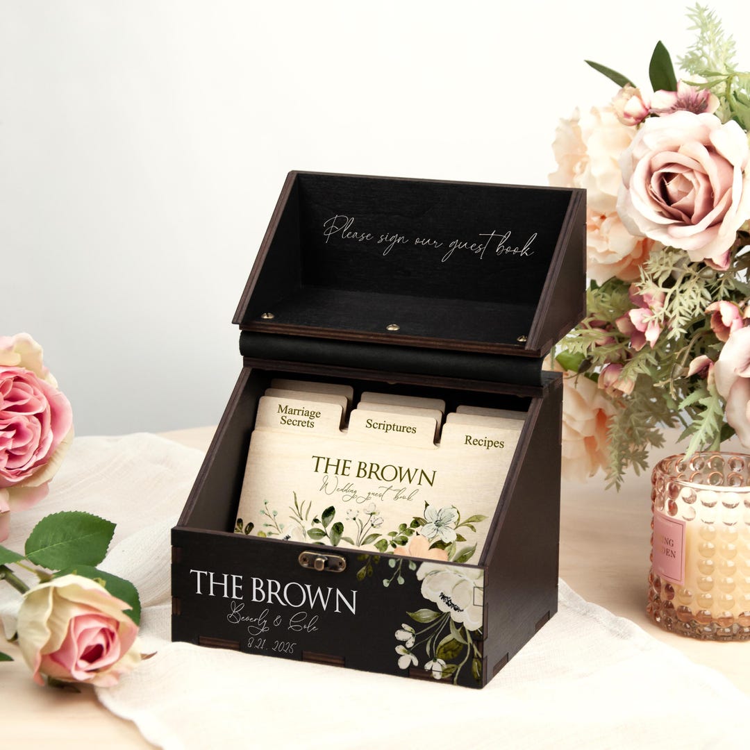 Guest Collection Box Wedding Guest Book Alternative Unique Wedding Guestbook Wood Box ...