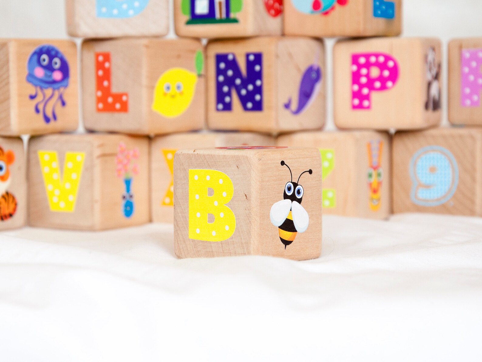 Wooden Blocks Educational Game for Kid Alphabet Blocks Set of Etsy