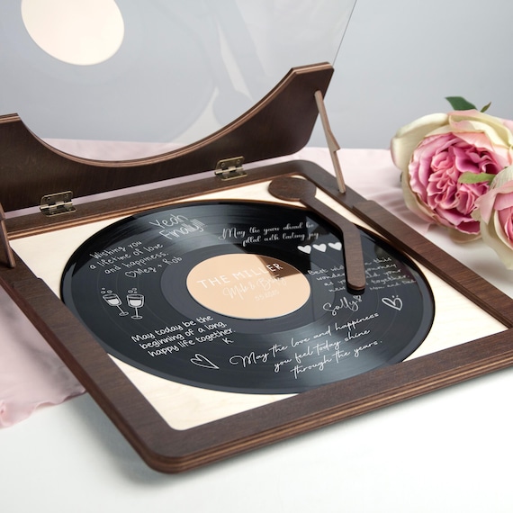 Wedding Guest Book Alternative, Personalized Vinyl Record Guestbook Sign Imitation, Music Themed Wedding Decorations, Unique Wedding Signage