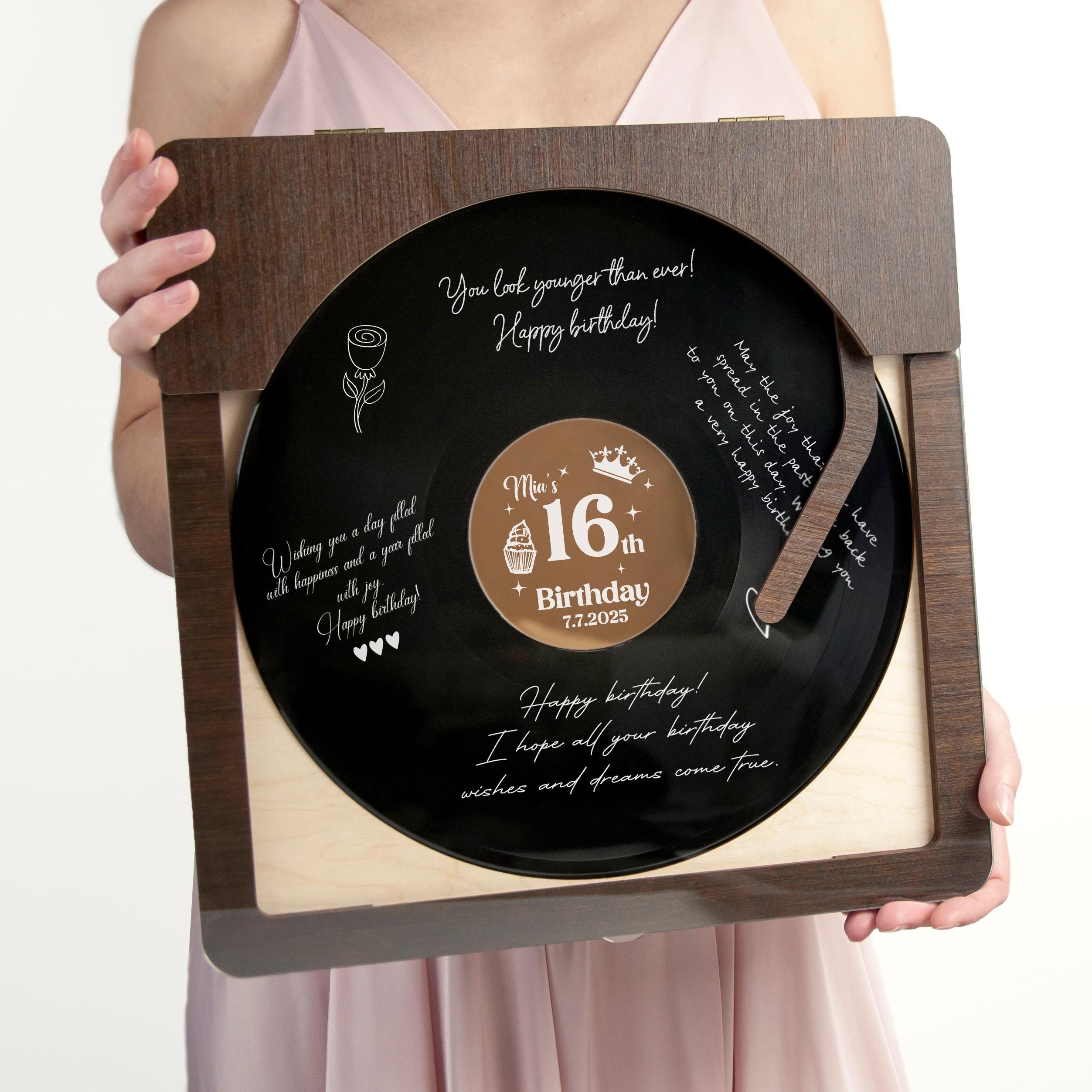 Unique Guest Book for 16th Birthday Sweet 16 Vinyl Record Guest Book Music Themed Birthday Guestbook Music Lover Birthday Party Decorations